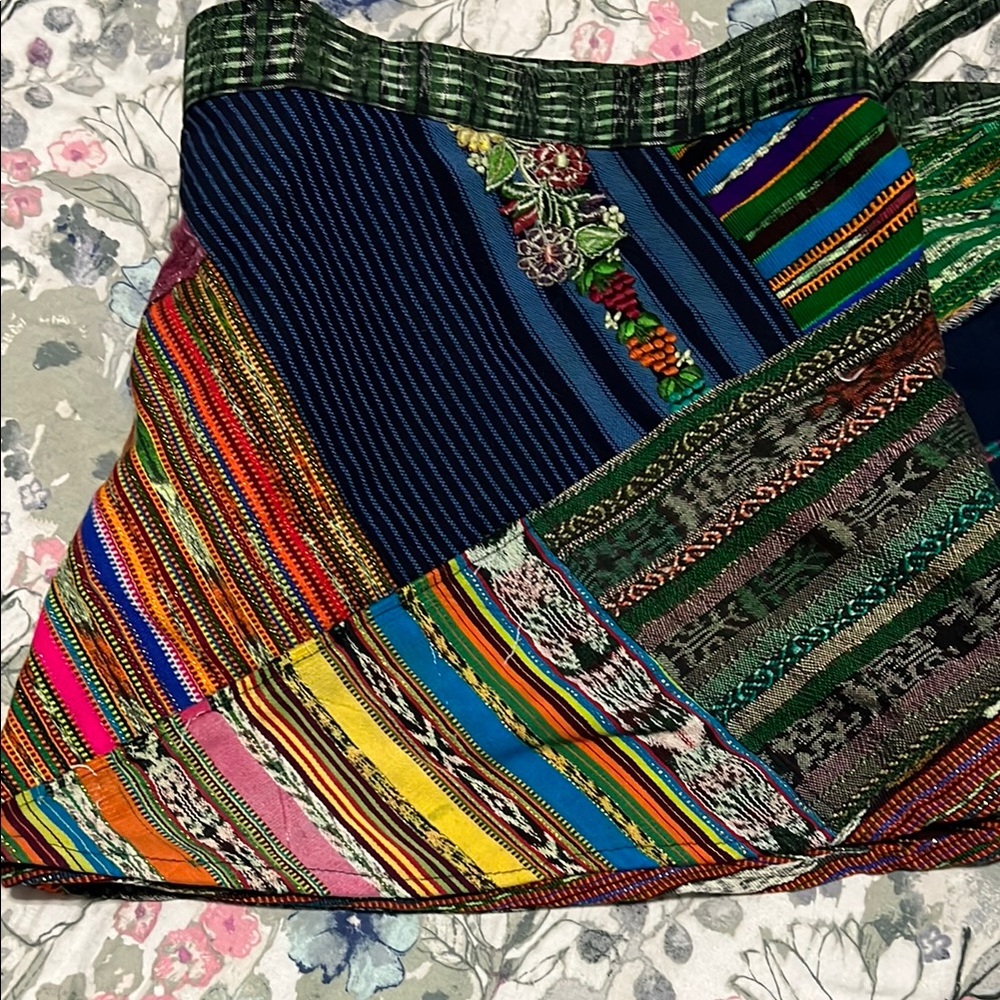The Mayan Connection Multicolor Patchwork Wrap Sk… - image 9